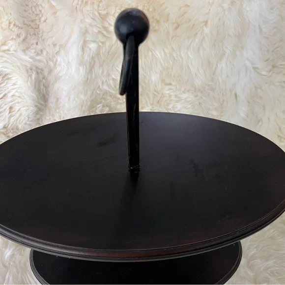 Elegant Black Two-Tier Serving Tray - Picture 3 of 5